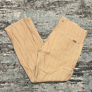 KUHL Men's Crag Series 34 x 30 Hiking Pants Outdoor Cotton Straight Leg Tan